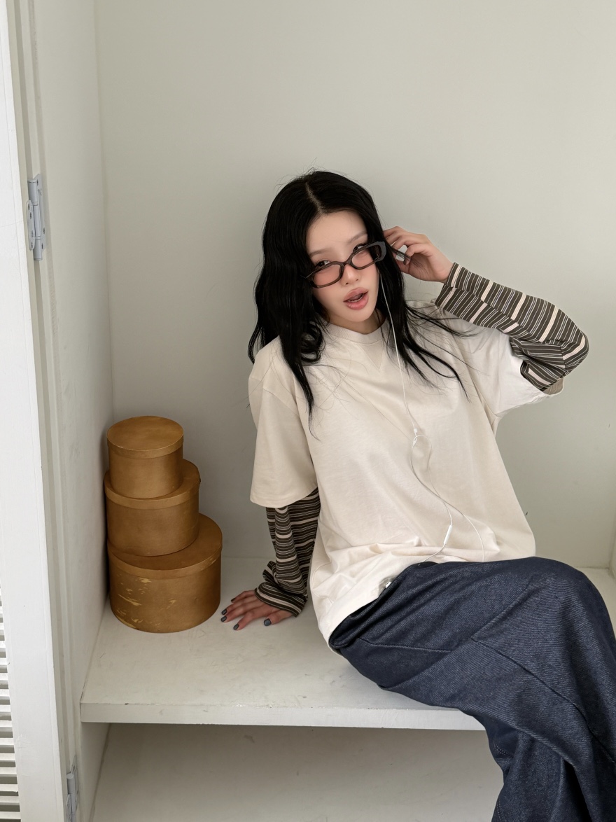 LAIVE東大門實拍女裝新品推薦職業熱賣時尚26春夏長袖T恤LAIVE長袖T恤