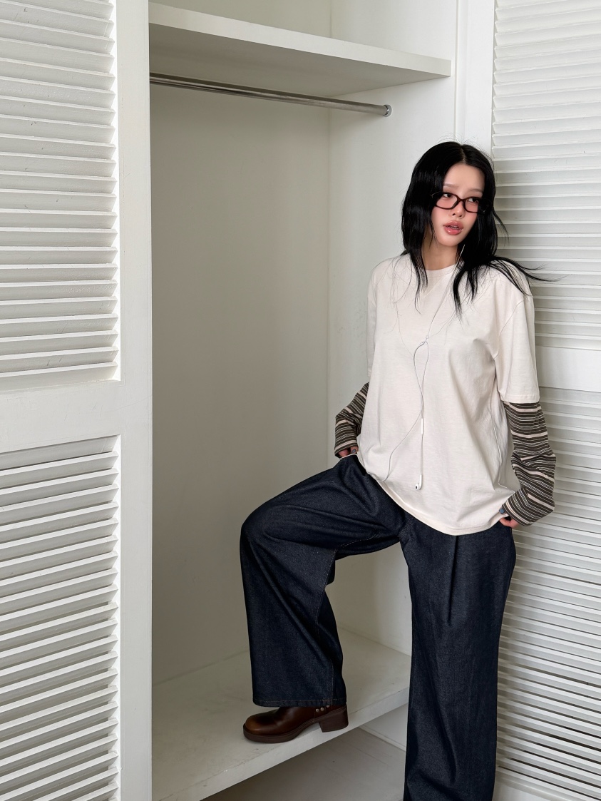 LAIVE東大門實拍女裝新品推薦職業熱賣時尚26春夏長袖T恤LAIVE長袖T恤