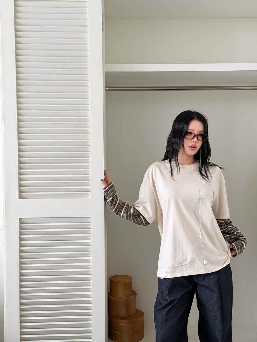 LAIVE東大門實拍女裝新品推薦職業熱賣時尚26春夏長袖T恤LAIVE長袖T恤