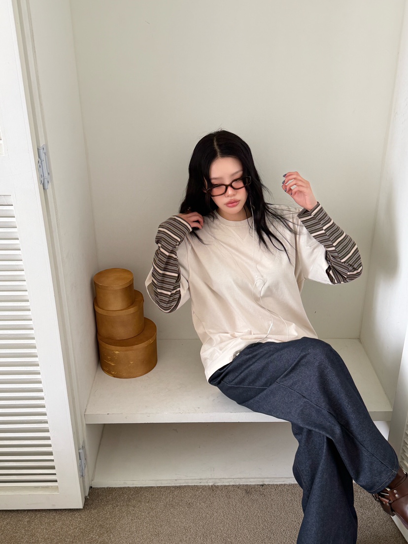 LAIVE東大門實拍女裝新品推薦職業熱賣時尚26春夏長袖T恤LAIVE長袖T恤