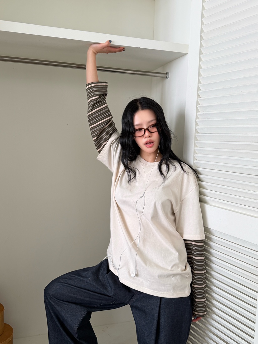 LAIVE東大門實拍女裝新品推薦職業熱賣時尚26春夏長袖T恤LAIVE長袖T恤