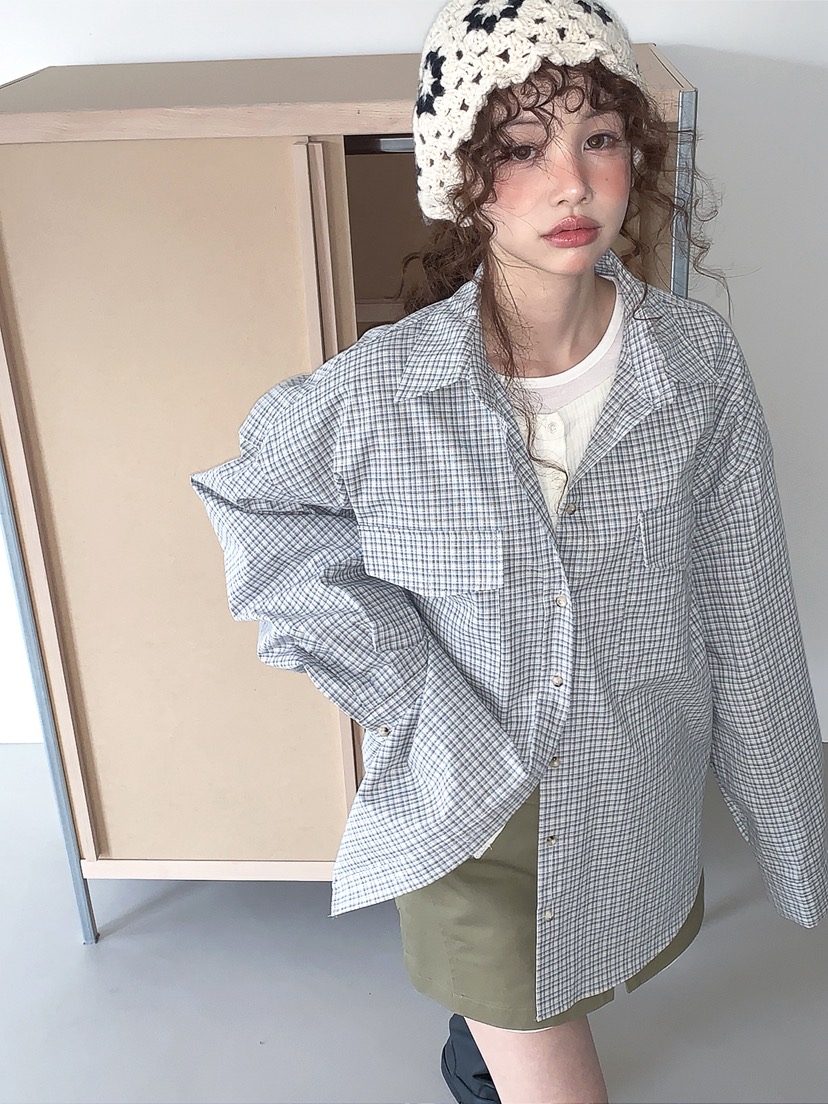 I MFACT韓國代購女士新品休閑真品襯衫蕾絲衫不含內搭口袋I MFACT襯衫/蕾絲衫