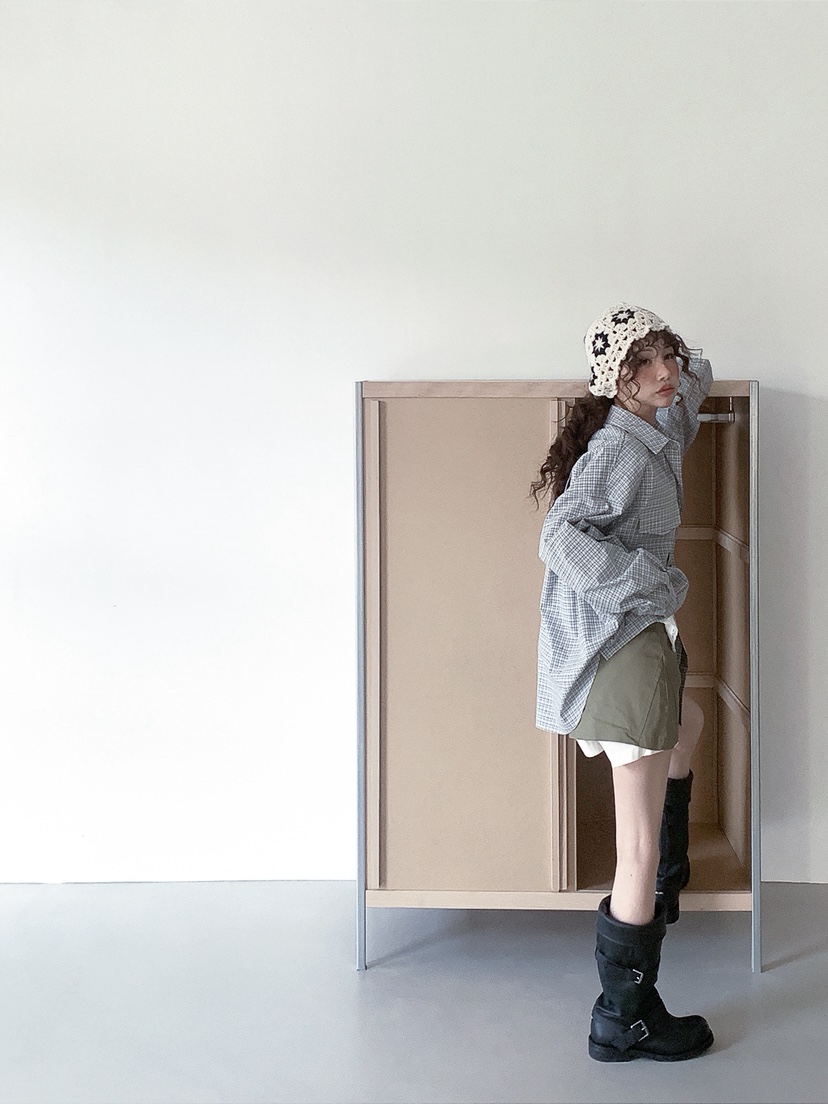 I MFACT韓國代購女士新品休閑真品襯衫蕾絲衫不含內搭口袋I MFACT襯衫/蕾絲衫