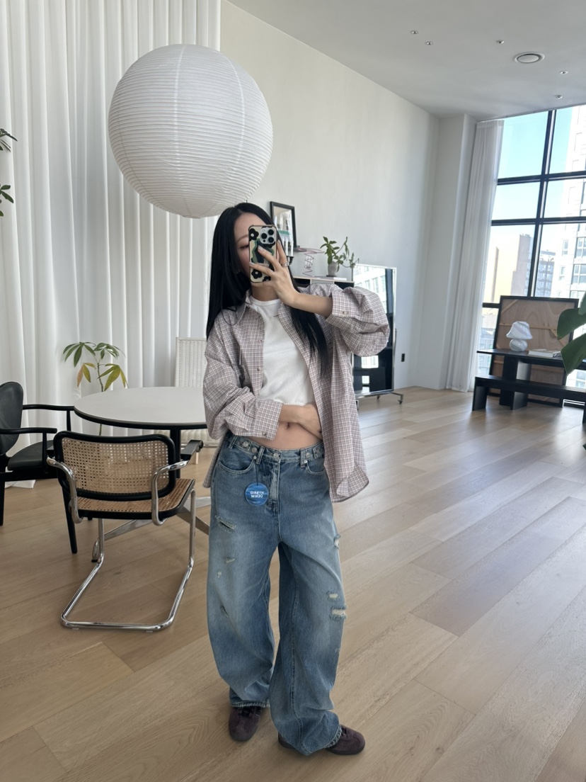 I MFACT韓國代購女士新品休閑真品襯衫蕾絲衫不含內搭口袋I MFACT襯衫/蕾絲衫