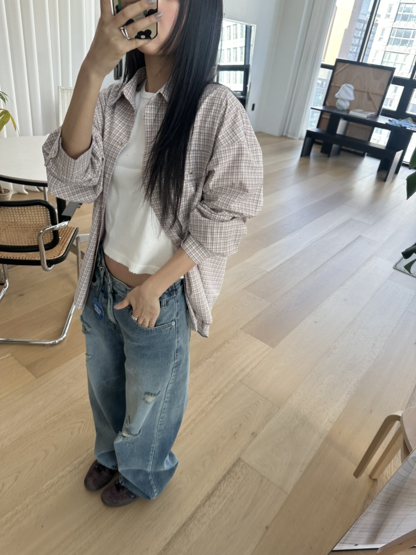 I MFACT韓國代購女士新品休閑真品襯衫蕾絲衫不含內搭口袋I MFACT襯衫/蕾絲衫