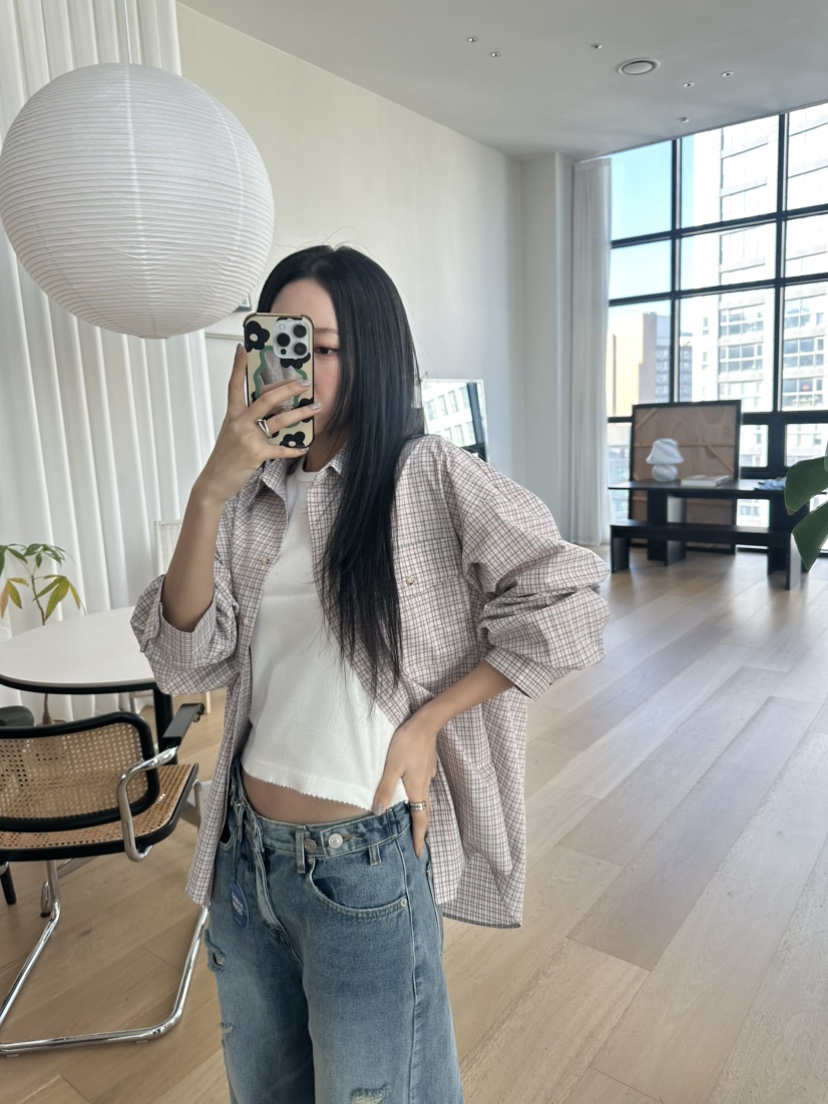 I MFACT韓國代購女士新品休閑真品襯衫蕾絲衫不含內搭口袋I MFACT襯衫/蕾絲衫