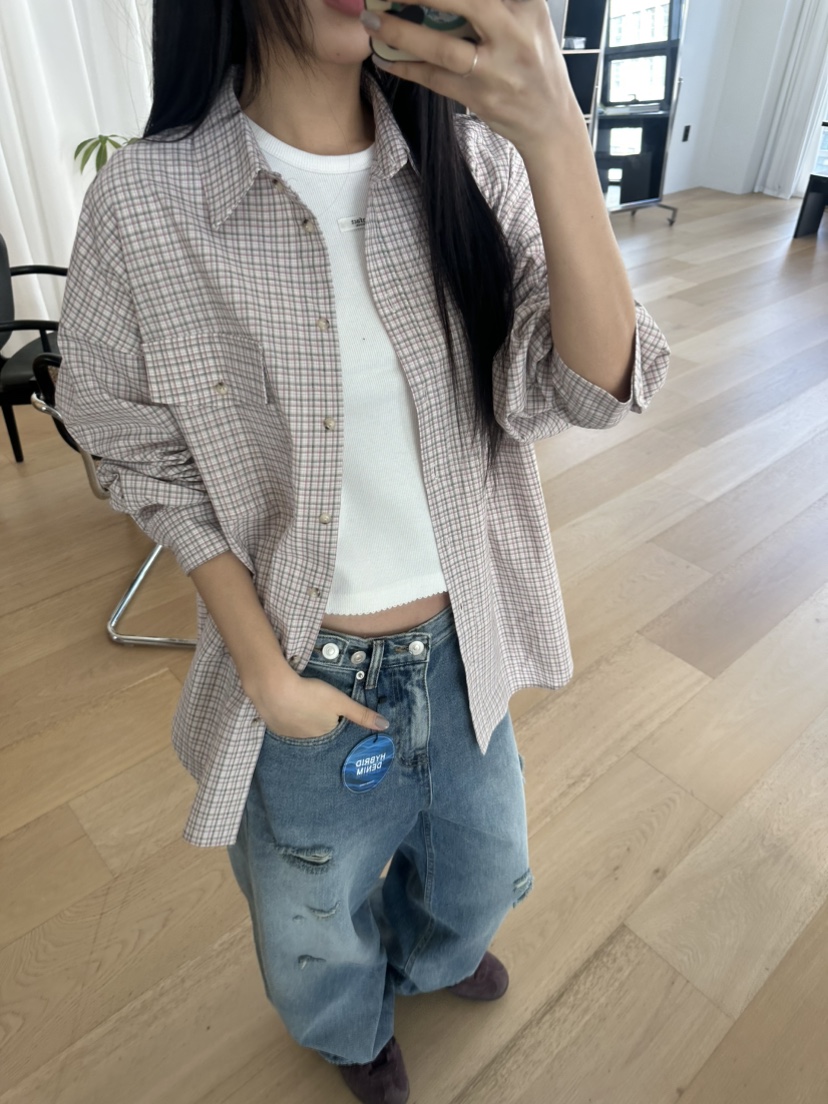 I MFACT韓國代購女士新品休閑真品襯衫蕾絲衫不含內搭口袋I MFACT襯衫/蕾絲衫