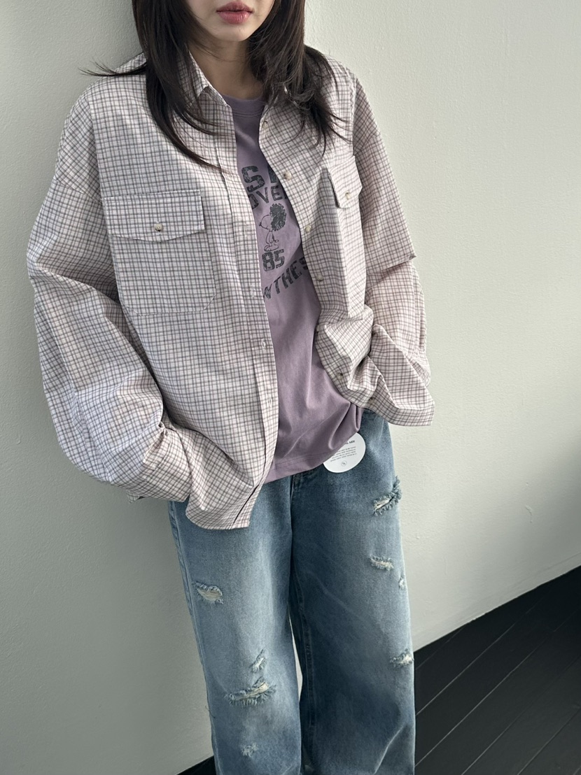 I MFACT韓國代購女士新品休閑真品襯衫蕾絲衫不含內搭口袋I MFACT襯衫/蕾絲衫