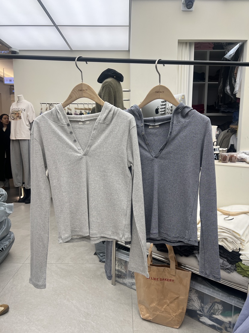 I MFACT東大門直郵女裝新品職業熱賣休閑26春夏長袖T恤連帽衫I MFACT長袖T恤