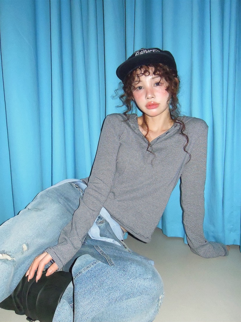 I MFACT東大門直郵女裝新品職業熱賣休閑26春夏長袖T恤連帽衫I MFACT長袖T恤