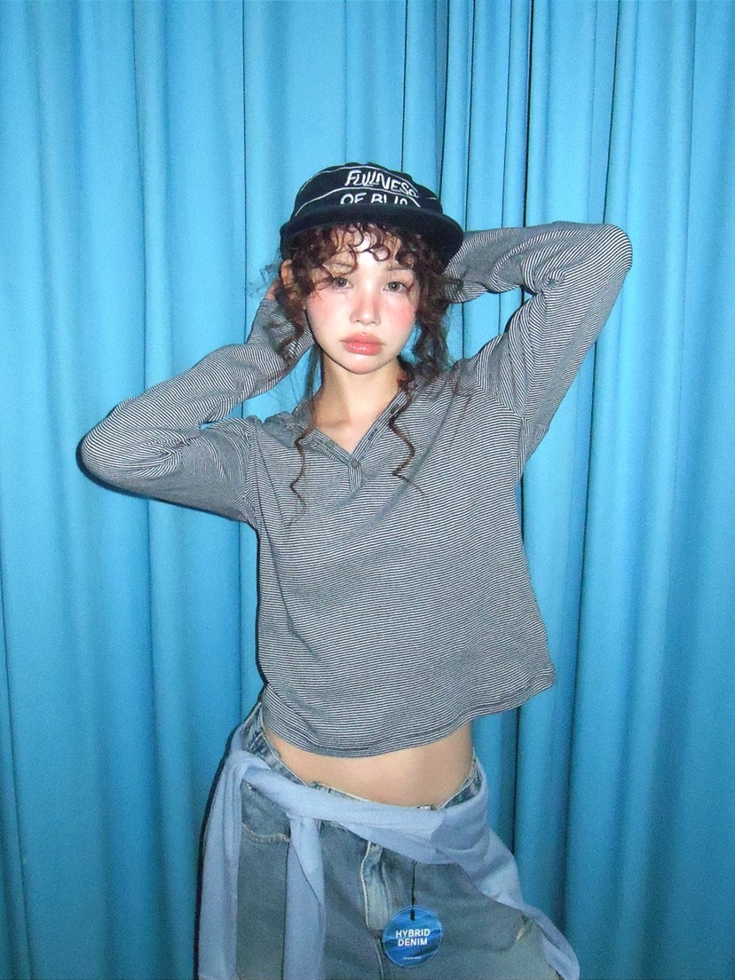 I MFACT東大門直郵女裝新品職業熱賣休閑26春夏長袖T恤連帽衫I MFACT長袖T恤