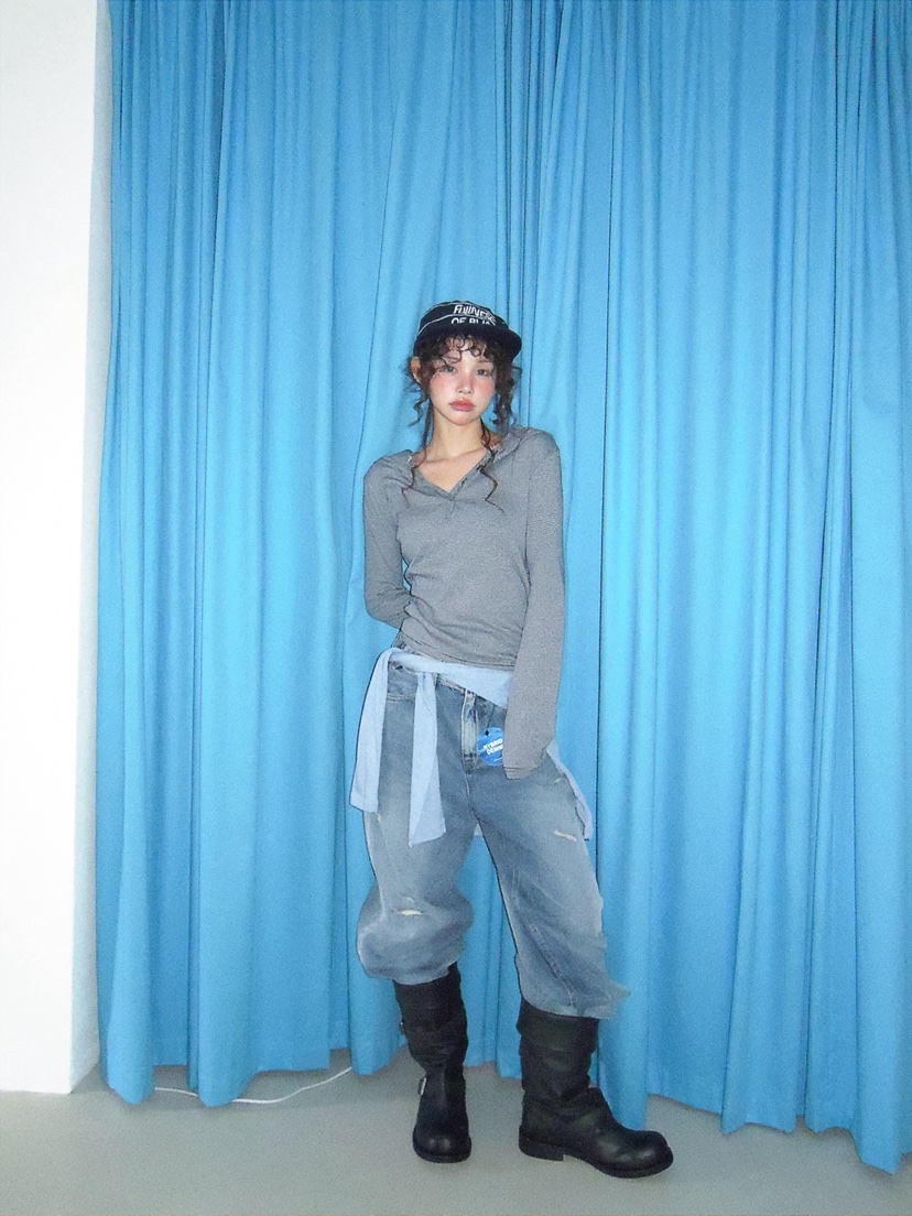 I MFACT東大門直郵女裝新品職業熱賣休閑26春夏長袖T恤連帽衫I MFACT長袖T恤