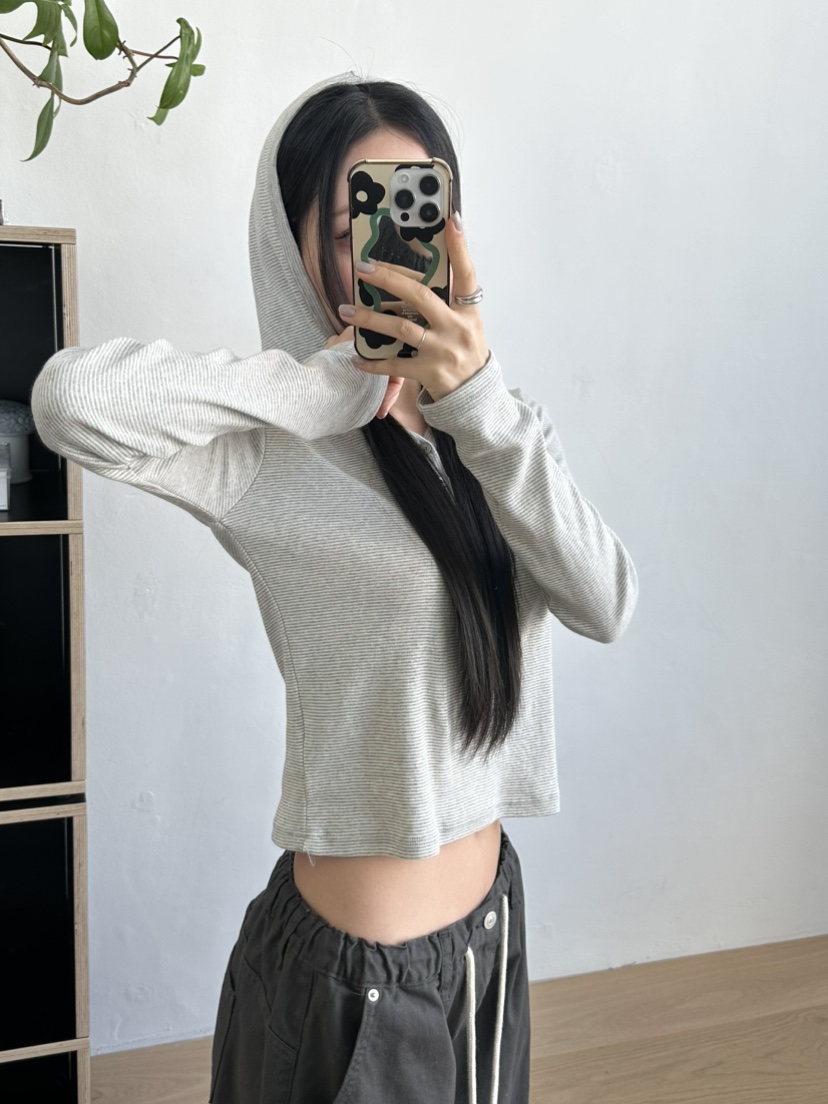 I MFACT東大門直郵女裝新品職業熱賣休閑26春夏長袖T恤連帽衫I MFACT長袖T恤