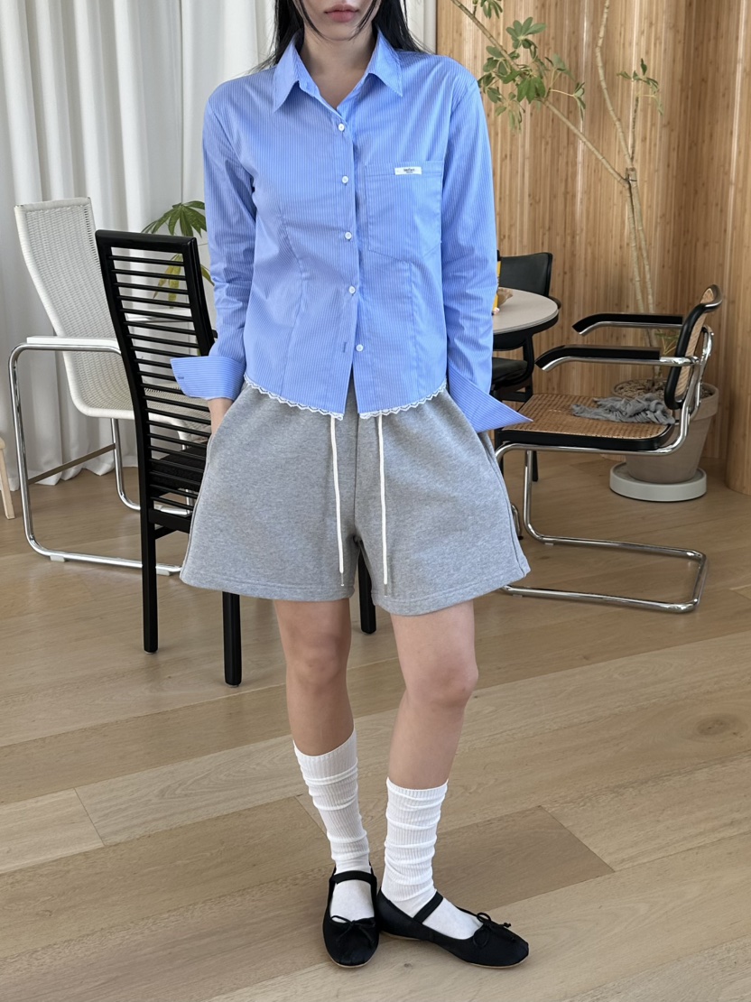 I MFACT韓國代購女士新品人氣時尚推薦襯衫蕾絲衫蕾絲條紋I MFACT襯衫/蕾絲衫