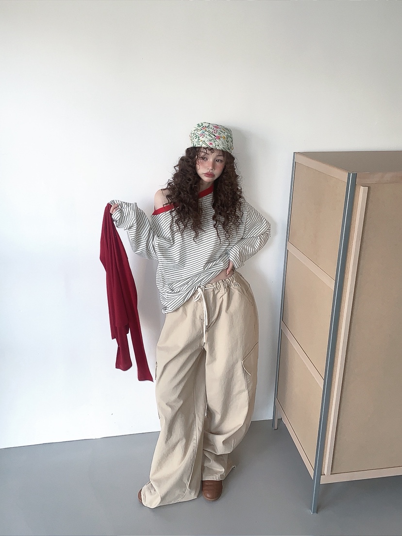 I MFACT東大門直郵女裝新款真品休閑熱賣時尚長袖T恤露肩I MFACT長袖T恤