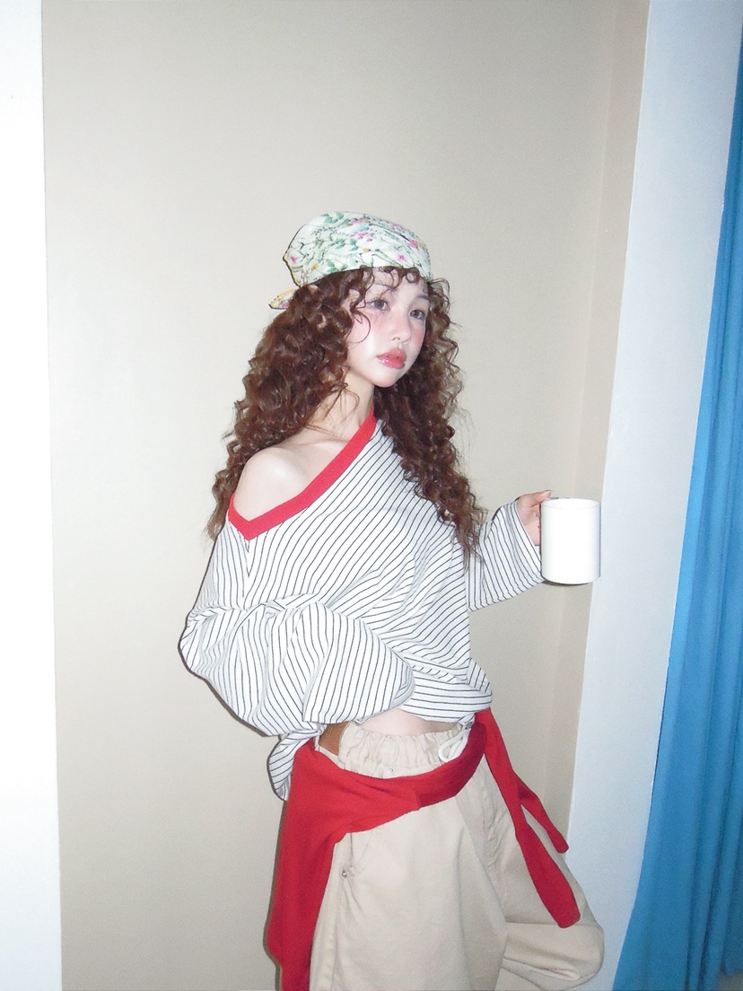 I MFACT東大門直郵女裝新款真品休閑熱賣時尚長袖T恤露肩I MFACT長袖T恤