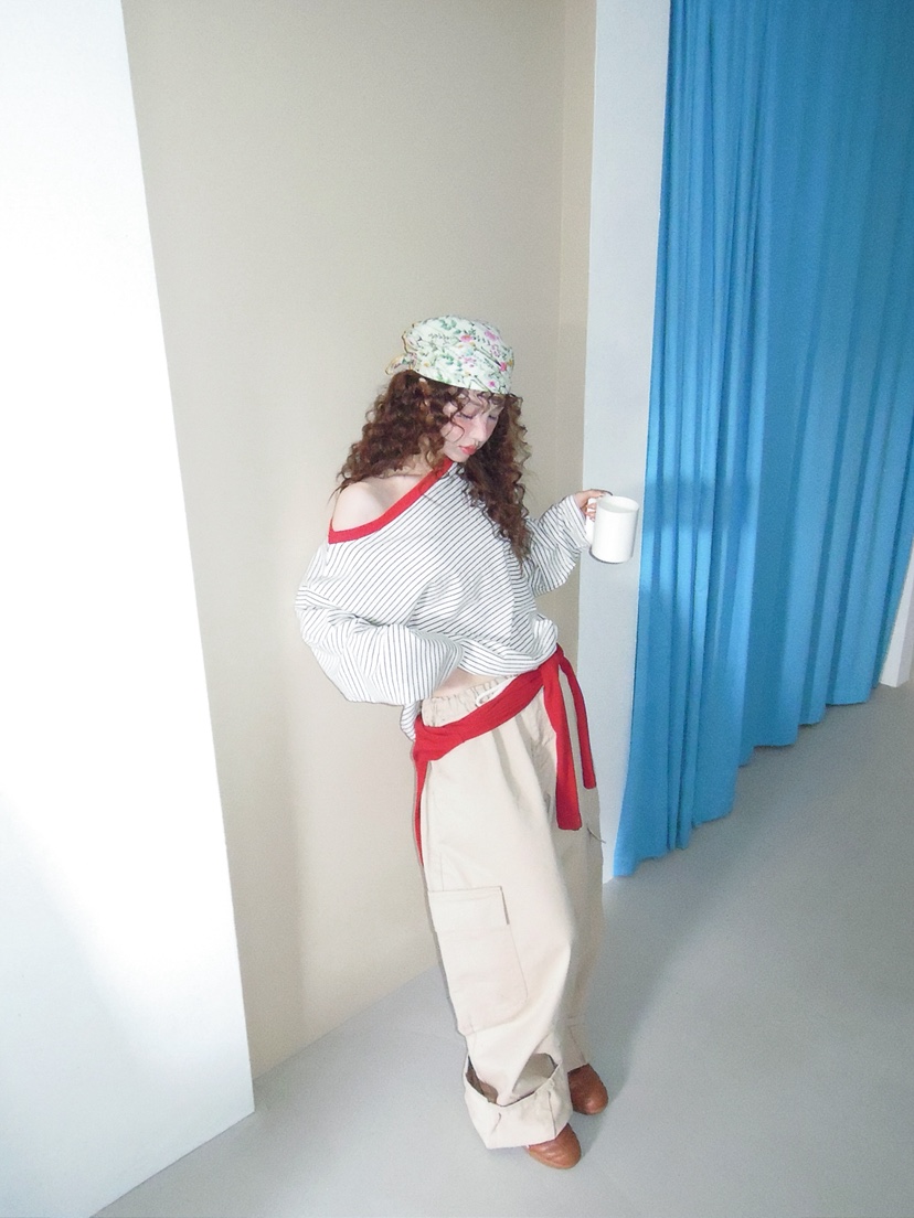 I MFACT東大門直郵女裝新款真品休閑熱賣時尚長袖T恤露肩I MFACT長袖T恤