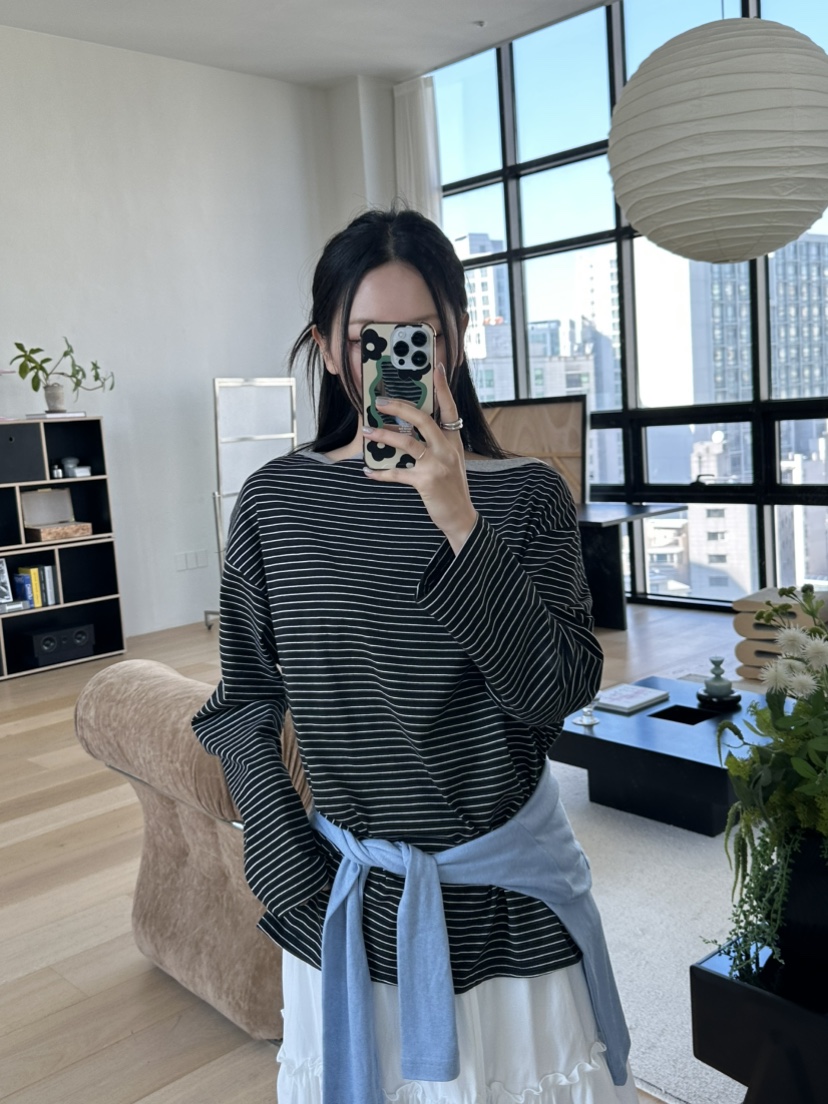 I MFACT東大門直郵女裝新款真品休閑熱賣時尚長袖T恤露肩I MFACT長袖T恤圖色2