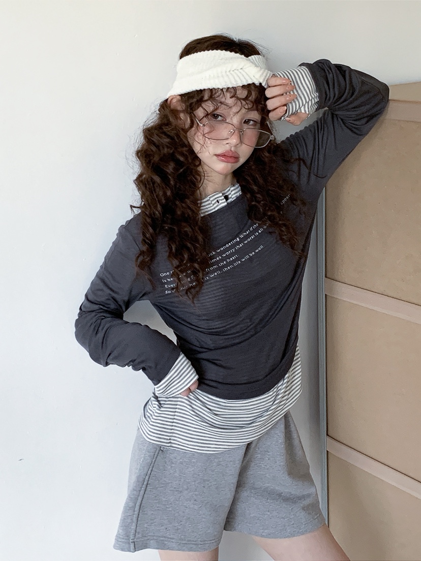 I MFACT東大門直郵女士新品休閑人氣長袖T恤不含內搭船領I MFACT長袖T恤