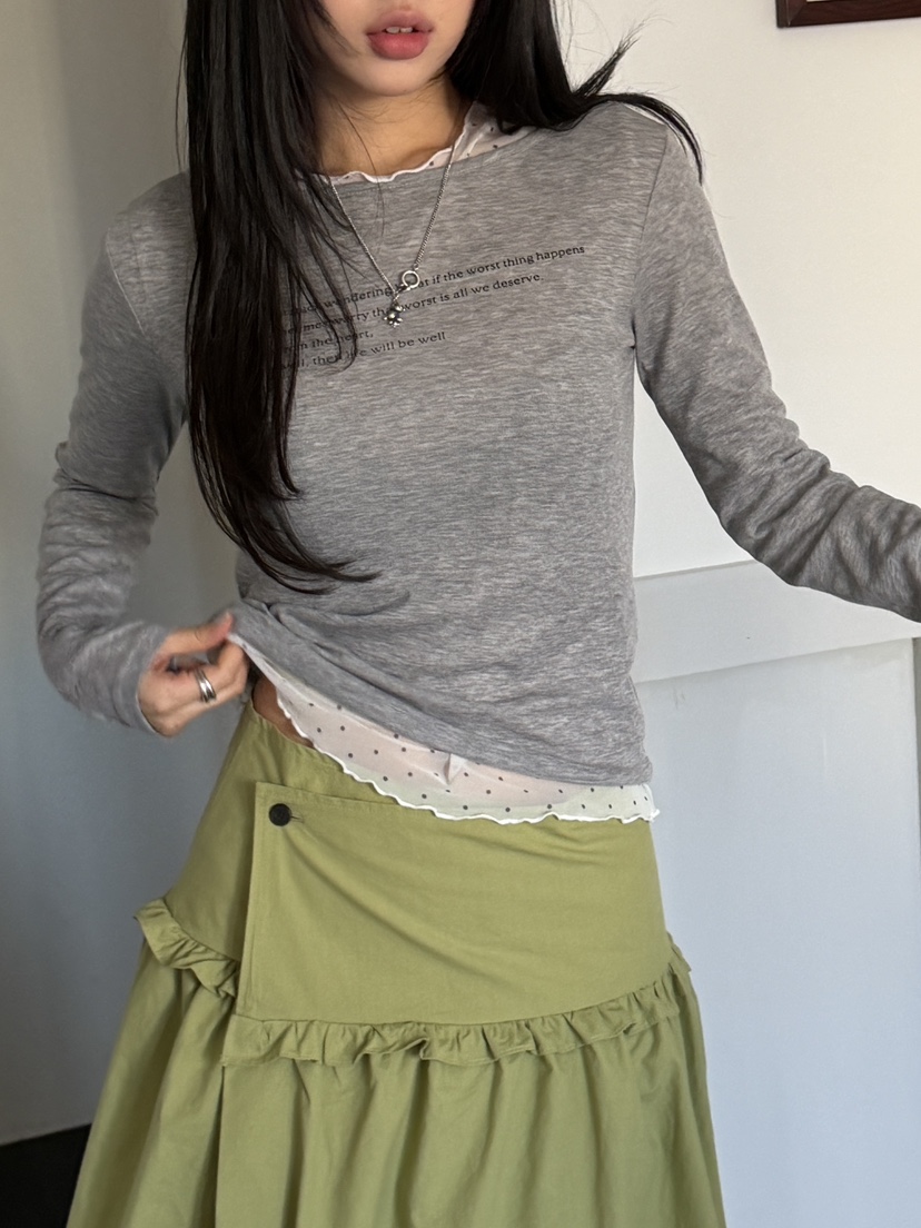 I MFACT東大門直郵女士新品休閑人氣長袖T恤不含內搭船領I MFACT長袖T恤圖色2