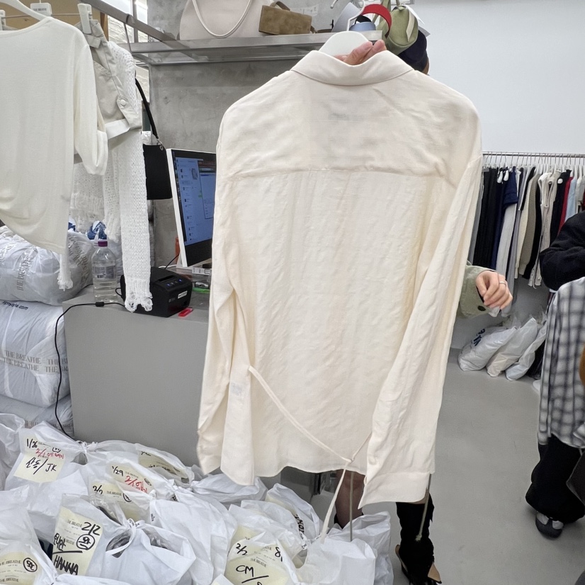 BREATHE東大門實拍女士新款26春夏推薦時尚襯衫蕾絲衫格紋BREATHE襯衫/蕾絲衫