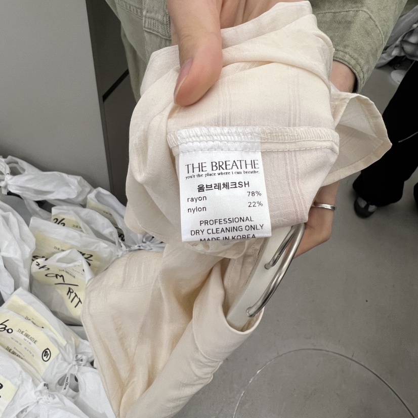 BREATHE東大門實拍女士新款26春夏推薦時尚襯衫蕾絲衫格紋BREATHE襯衫/蕾絲衫