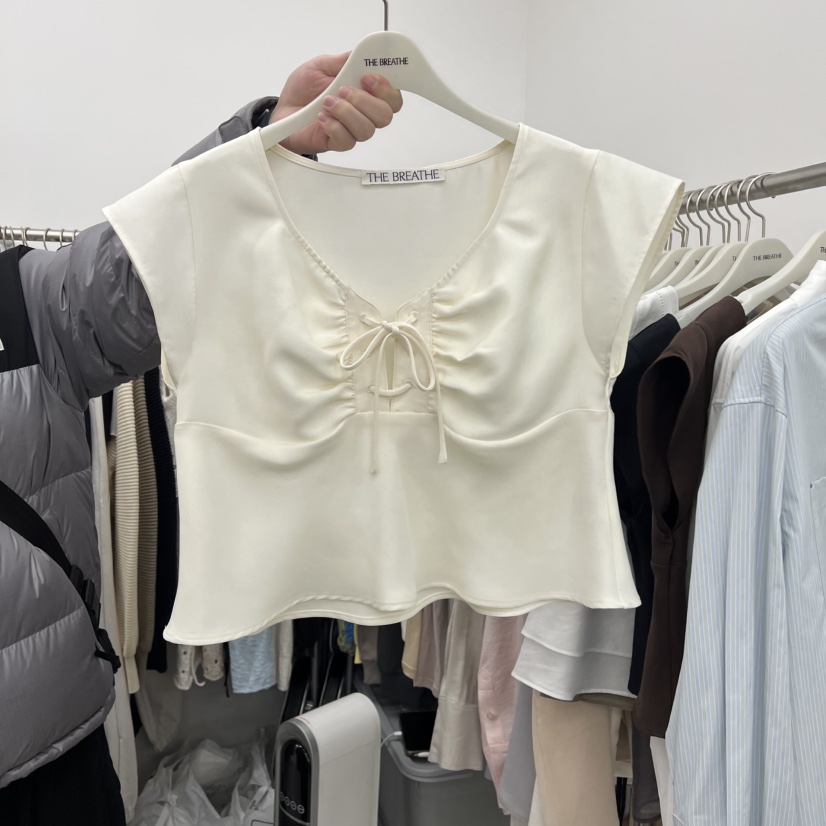 BREATHE東大門實拍女士新品26春夏休閑人氣職業推薦T恤絲綢BREATHET恤圖色2