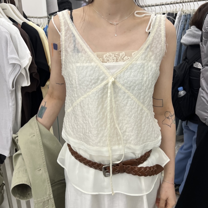 BREATHE東大門直郵女裝新款熱賣人氣推薦休閑吊帶背心花朵BREATHE吊帶/背心圖色2