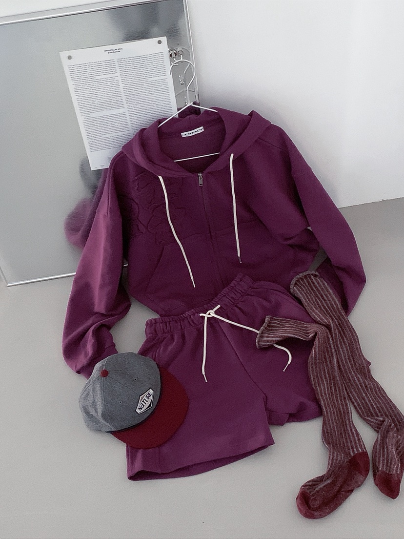 I MFACT韓國直郵女裝新款26春夏真品夾克連帽拉鏈衫花朵I MFACT夾克