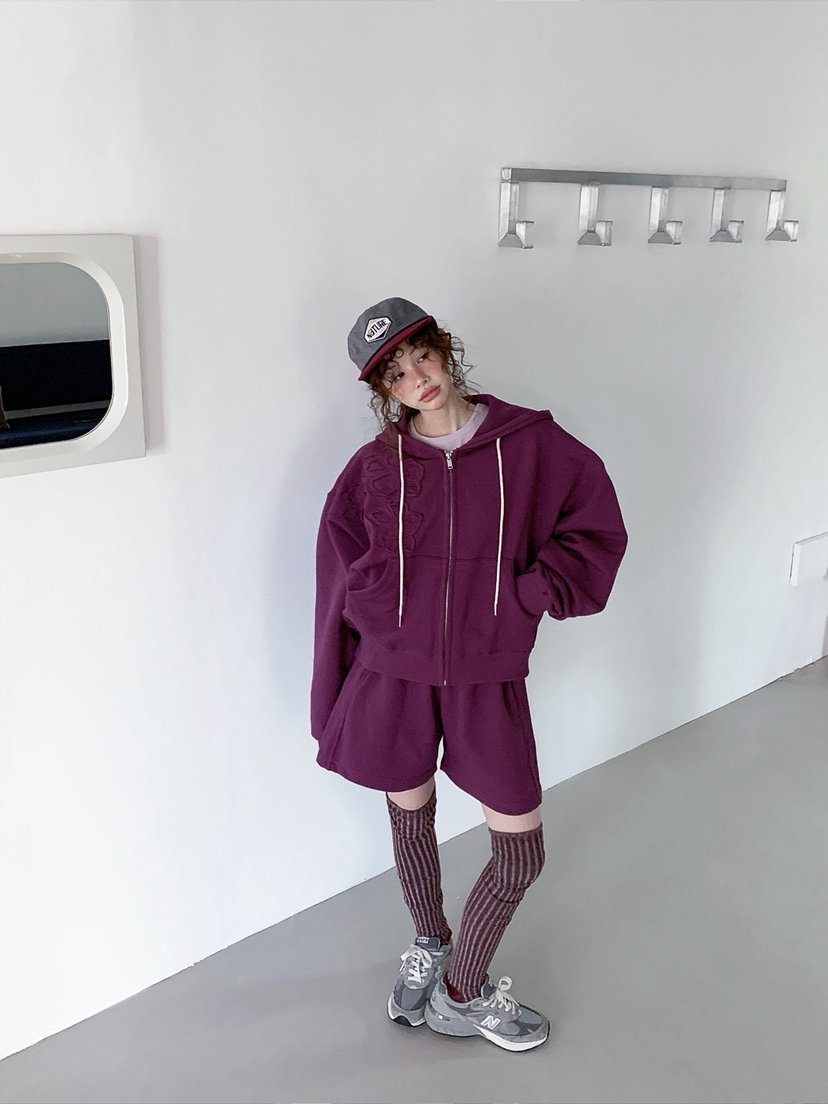 I MFACT韓國直郵女裝新款26春夏真品夾克連帽拉鏈衫花朵I MFACT夾克