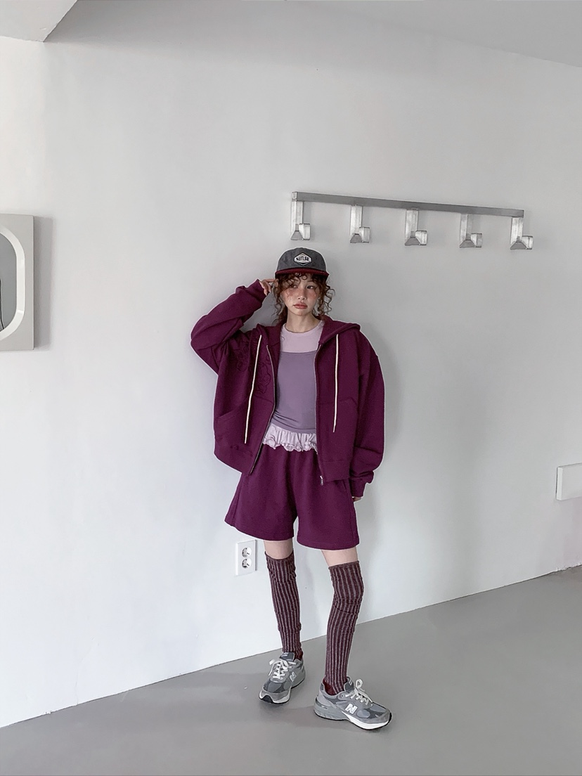 I MFACT韓國直郵女裝新款26春夏真品夾克連帽拉鏈衫花朵I MFACT夾克