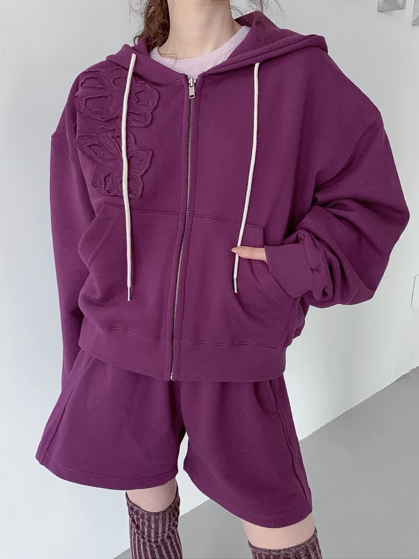 I MFACT韓國直郵女裝新款26春夏真品夾克連帽拉鏈衫花朵I MFACT夾克圖色3