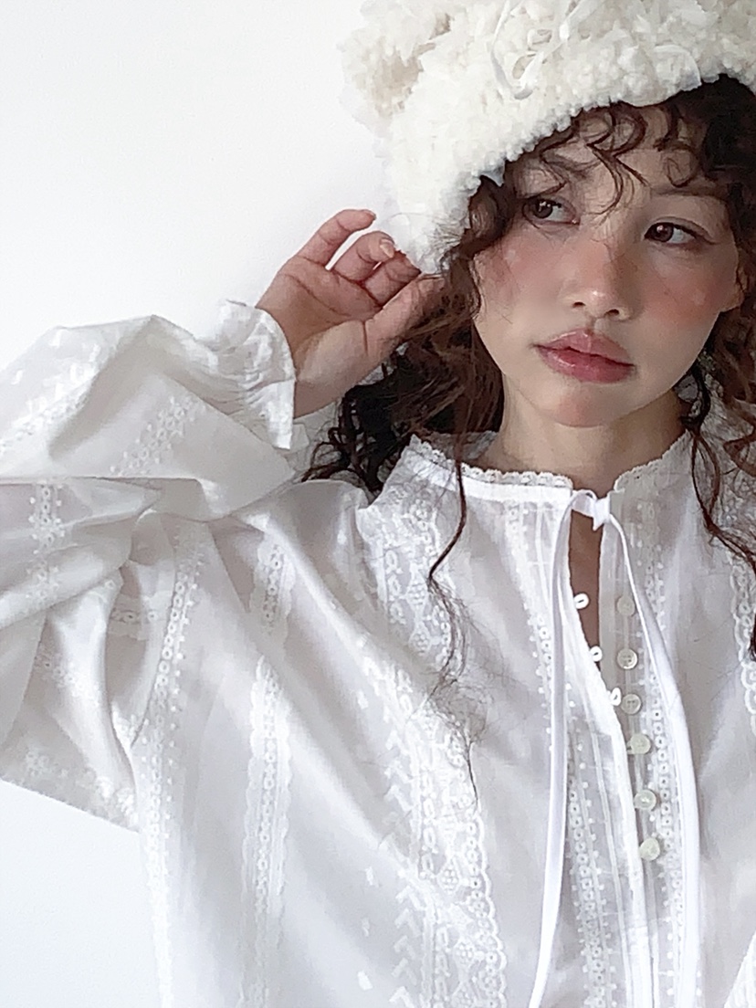 I MFACT韓國代購女士新品人氣熱賣休閑真品襯衫蕾絲衫刺繡I MFACT襯衫/蕾絲衫