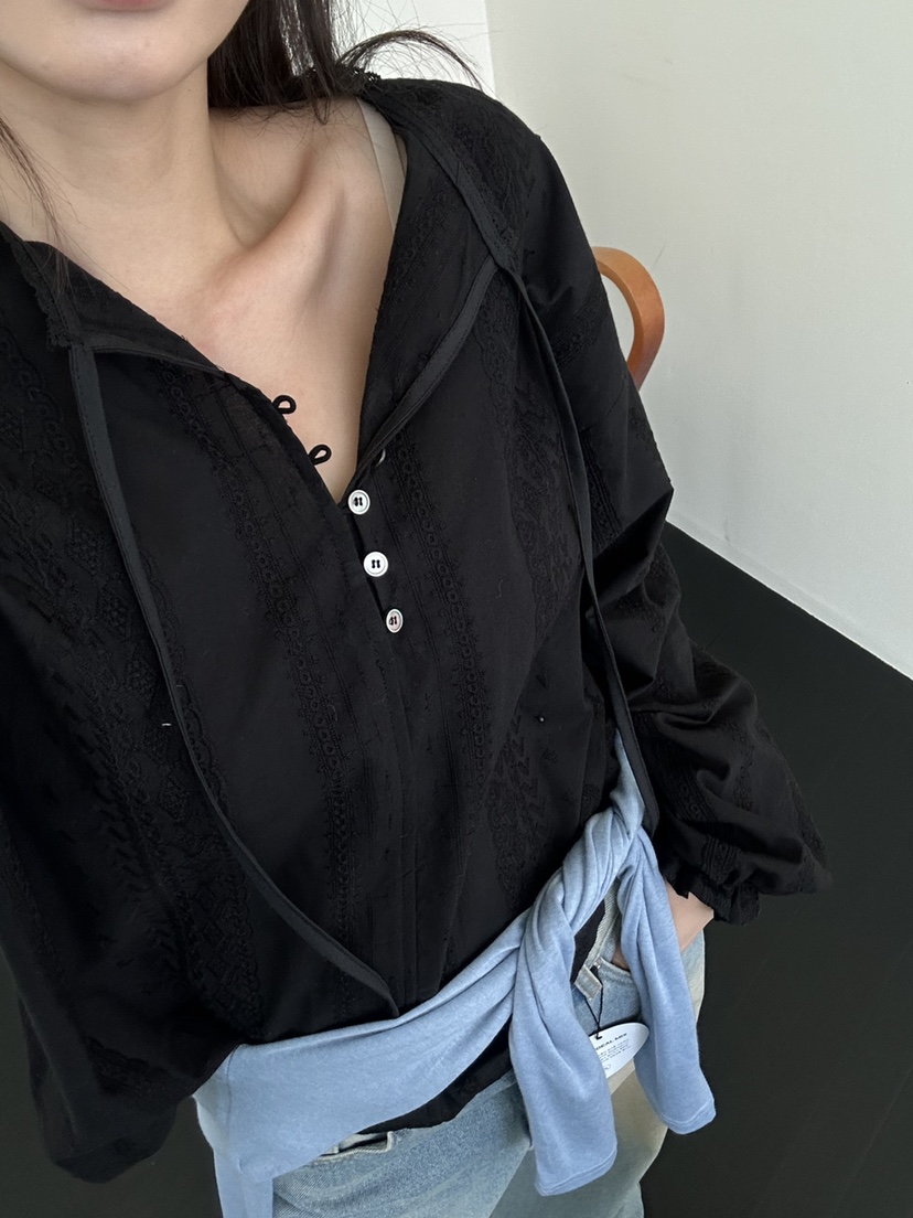 I MFACT韓國代購女士新品人氣熱賣休閑真品襯衫蕾絲衫刺繡I MFACT襯衫/蕾絲衫