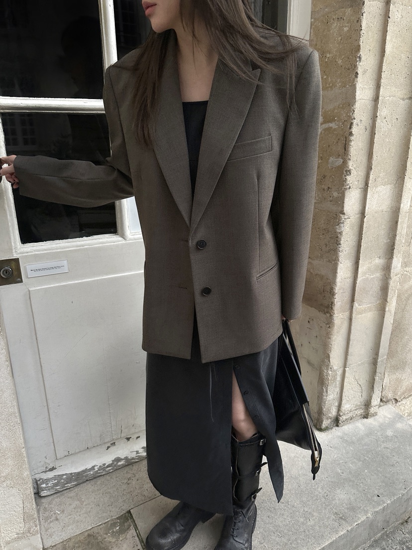 BOWIE韓國代購女士新款真品休閑26春夏推薦職業連衣裙紐扣BOWIE連衣裙