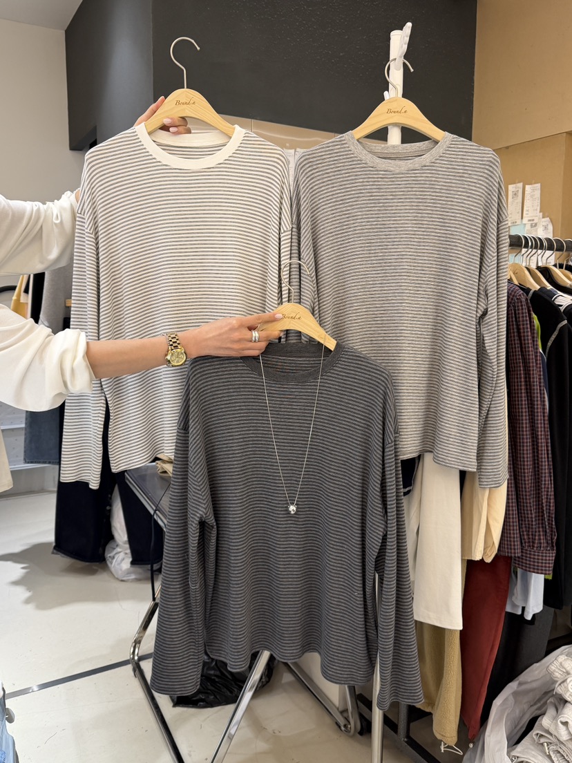 BOUND.A韓國代購女士新款真品職業26春夏長袖T恤不含項鏈天絲BOUND.A長袖T恤