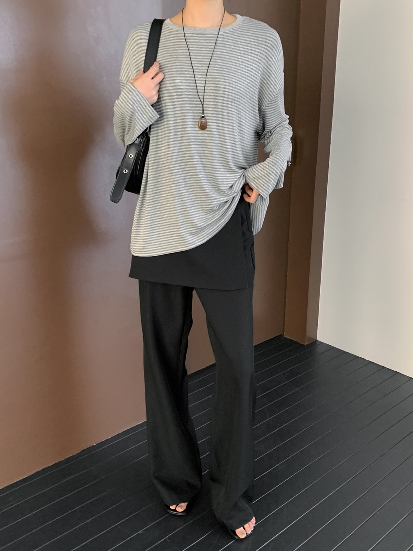 BOUND.A韓國代購女士新款真品職業26春夏長袖T恤不含項鏈天絲BOUND.A長袖T恤