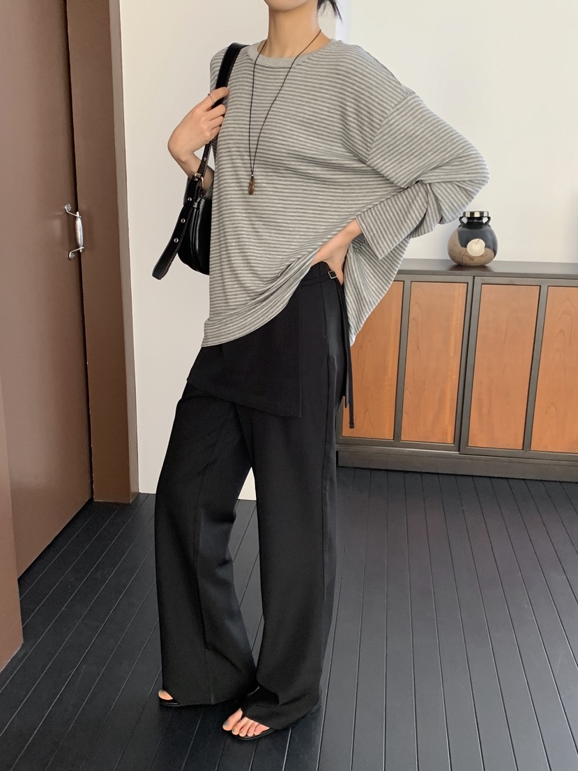 BOUND.A韓國代購女士新款真品職業26春夏長袖T恤不含項鏈天絲BOUND.A長袖T恤