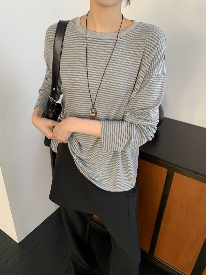 BOUND.A韓國代購女士新款真品職業26春夏長袖T恤不含項鏈天絲BOUND.A長袖T恤