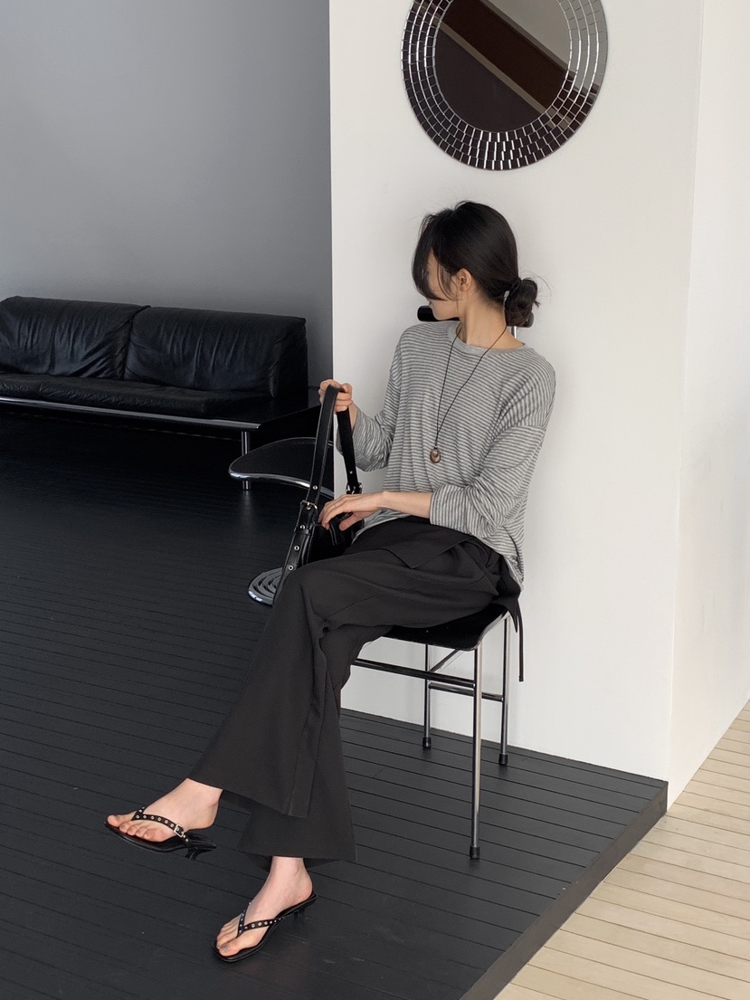 BOUND.A韓國代購女士新款真品職業26春夏長袖T恤不含項鏈天絲BOUND.A長袖T恤