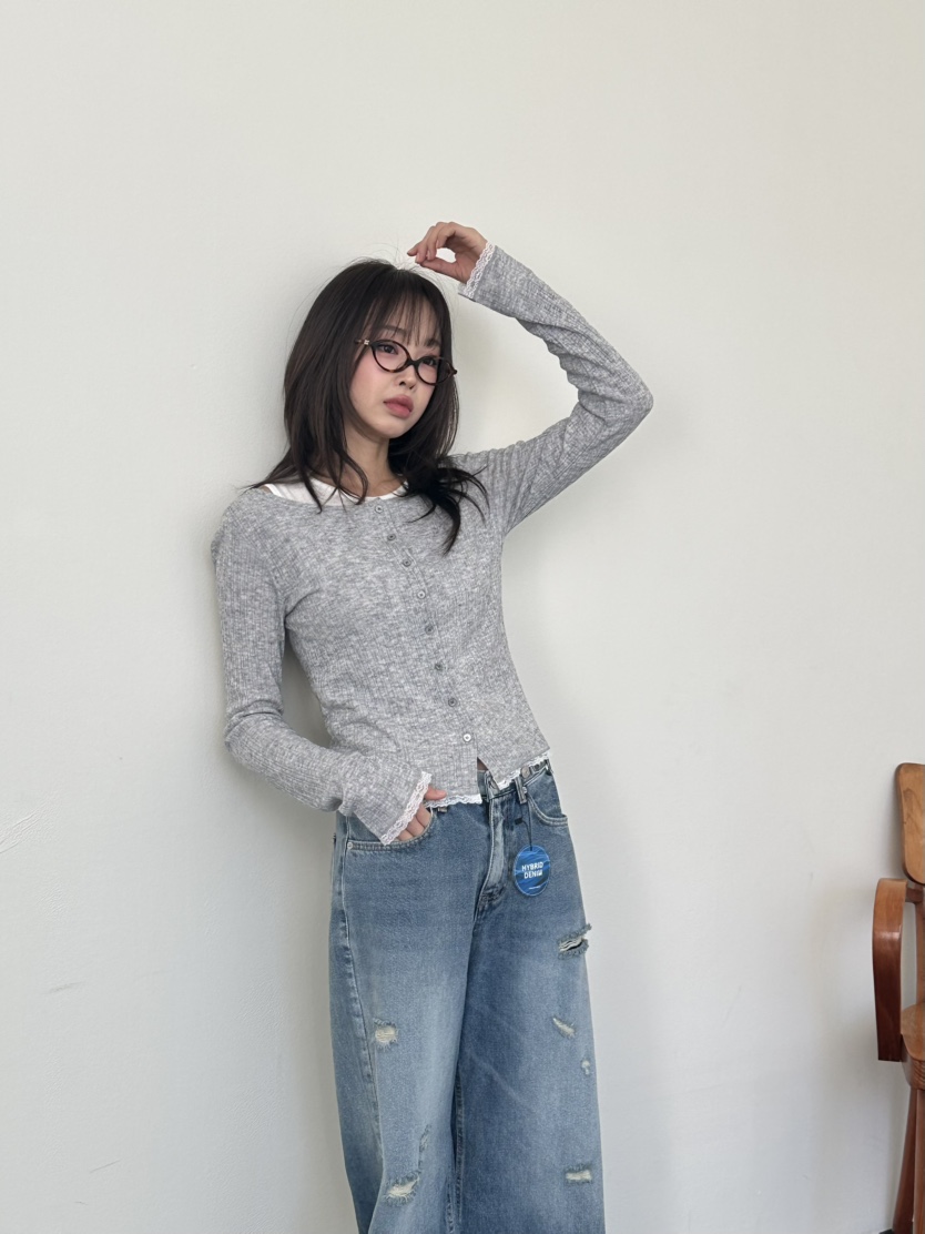 I MFACT東大門直郵女裝新品26春夏熱賣人氣套裝蕾絲開衫I MFACT套裝