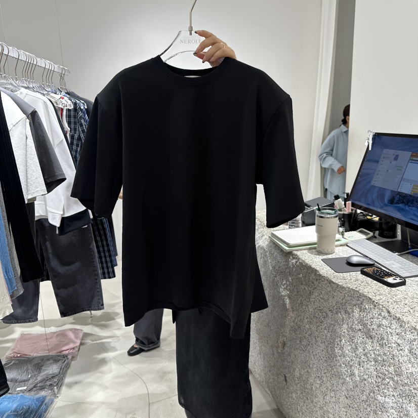 NEROLI 36韓國直郵女裝新款推薦時尚職業26春夏真品T恤絲綢NEROLI 36T恤圖色4黑色