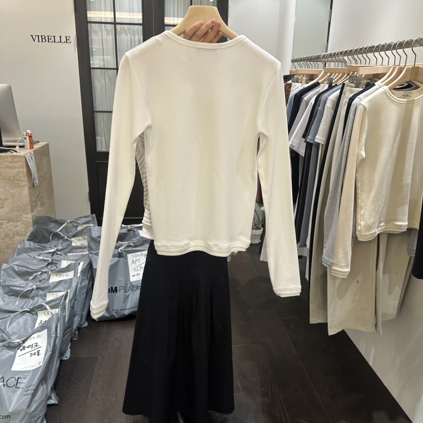 VIBELLE東大門代購女裝新款人氣休閑熱賣職業推薦長袖T恤VIBELLE長袖T恤