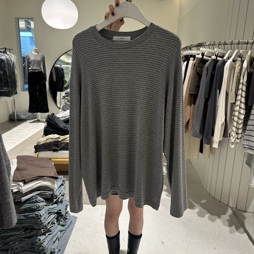 GRADE韓國代購女裝新款推薦真品熱賣時尚休閑長袖T恤柔軟GRADE長袖T恤圖色3