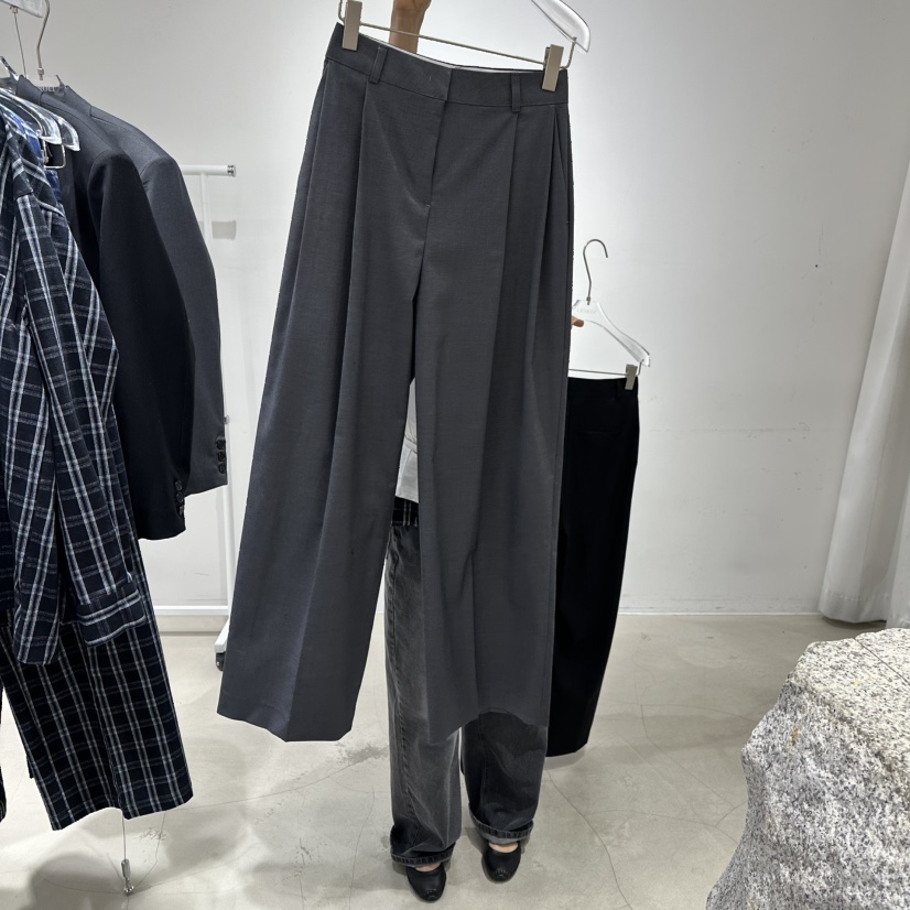 NEROLI 36東大門直郵女士新款推薦時尚熱賣休閑褲腰帶褶皺NEROLI 36休閑褲圖色1灰色