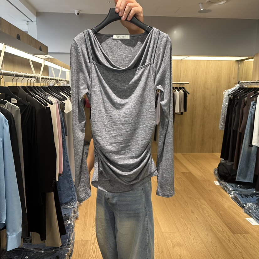 LEFANCY東大門直郵女士新款職業休閑熱賣推薦長袖T恤假兩件LEFANCY長袖T恤圖色3