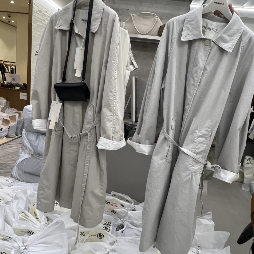 BREATHE東大門代購女士新品熱賣26春夏推薦長款風衣不含包BREATHE長款風衣