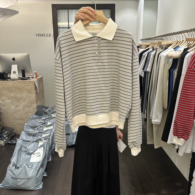 VIBELLE東大門直郵女士新品休閑熱賣真品職業26春夏長袖T恤VIBELLE長袖T恤圖色1