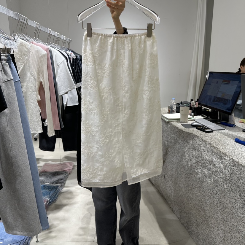 NEROLI 36東大門實拍女裝新品26春夏休閑職業長裙透明蕾絲NEROLI 36長裙