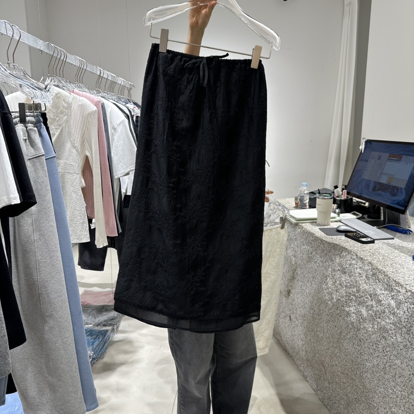 NEROLI 36東大門實拍女裝新品26春夏休閑職業長裙透明蕾絲NEROLI 36長裙圖色2